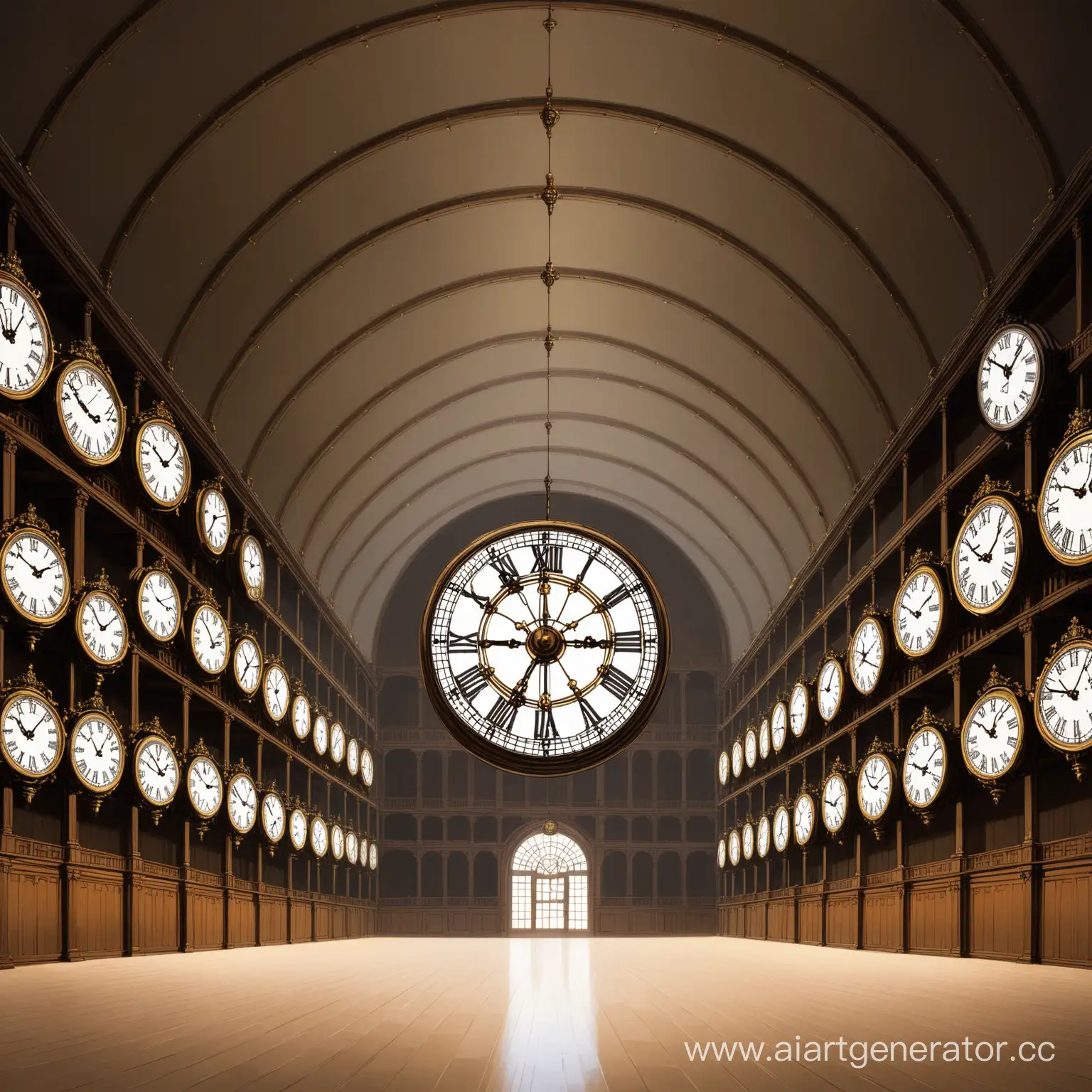 Empty-Room-with-Central-Clocks