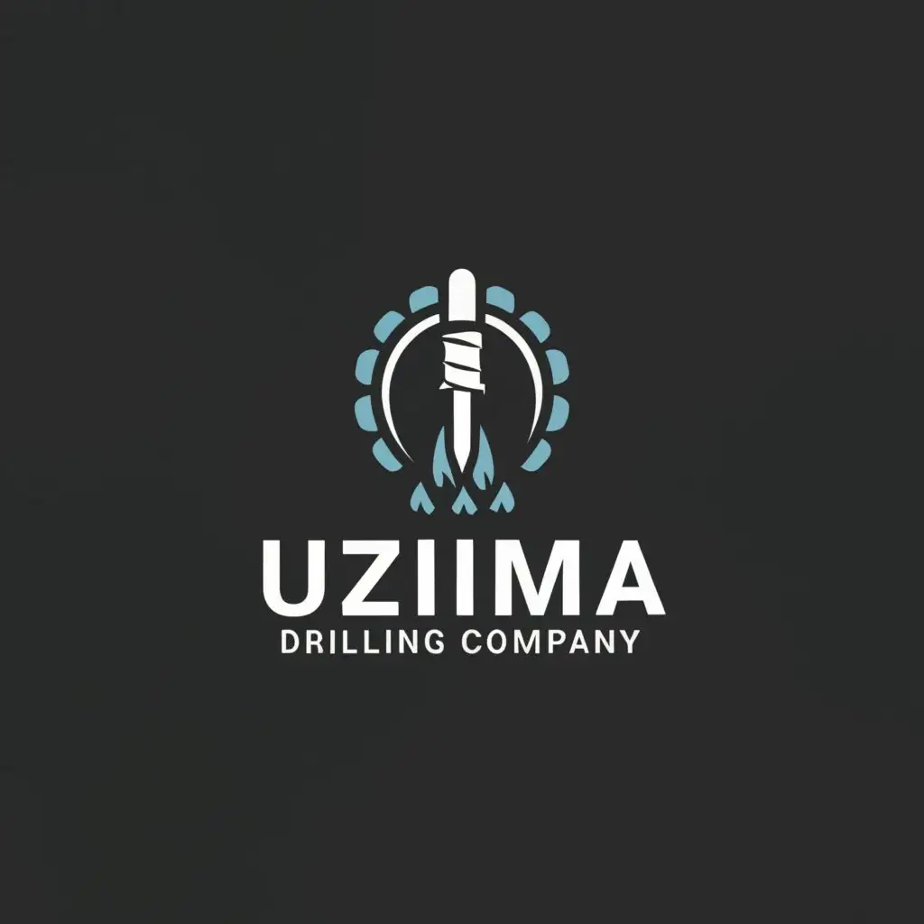 a logo design,with the text "UZIMA DRILLING COMPANY", main symbol:DRLLING WATER,Moderate,clear background