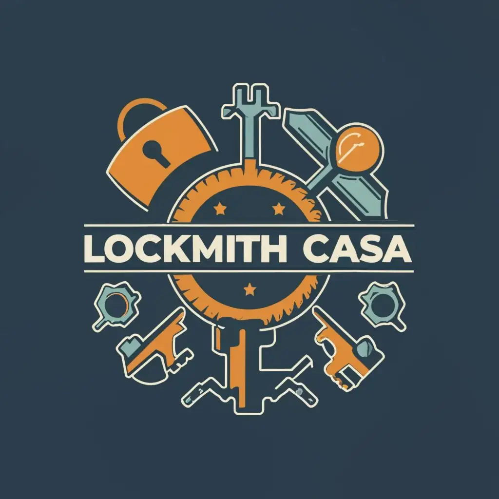 LOGO-Design-For-LOCKSMITHCASA-Sleek-Lock-and-Key-Tools-Integration-with-Modern-Typography