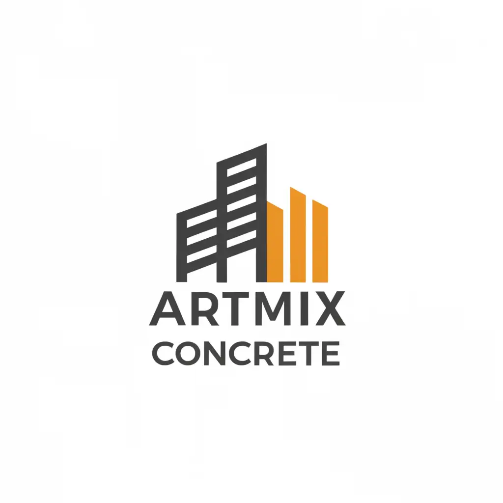 a logo design,with the text "ART MIX CONCRETE", main symbol:building ,Moderate,clear background
