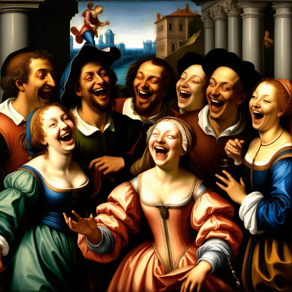 Joyful Laughter in Renaissance Style Painting