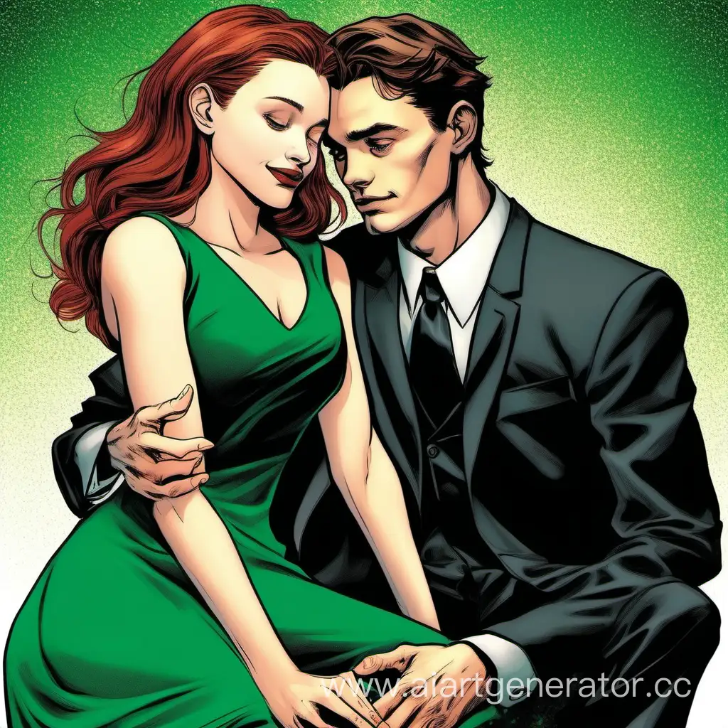 Embracing-Emerald-FairSkinned-Girl-in-a-Vneck-Dress-Hugs-Harry-Osborn