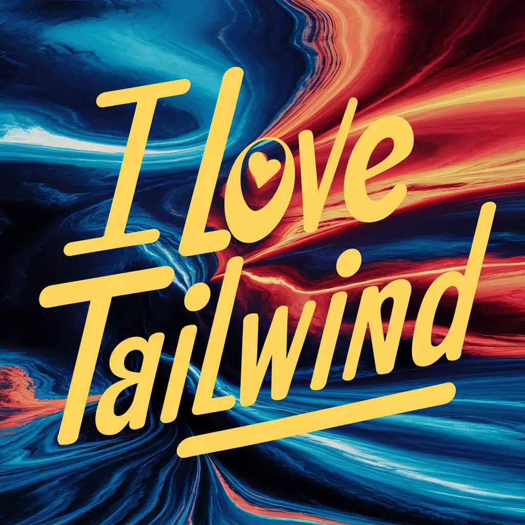 abstract picture with text "I LOVE TAILWIND"