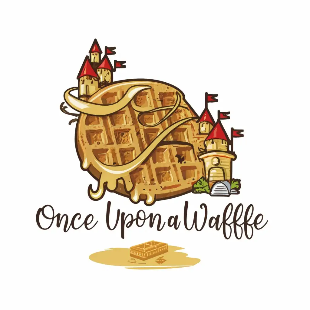 a logo design,with the text 'Once Upon a Waffle', main symbol:A Waffle,Moderate,clear background