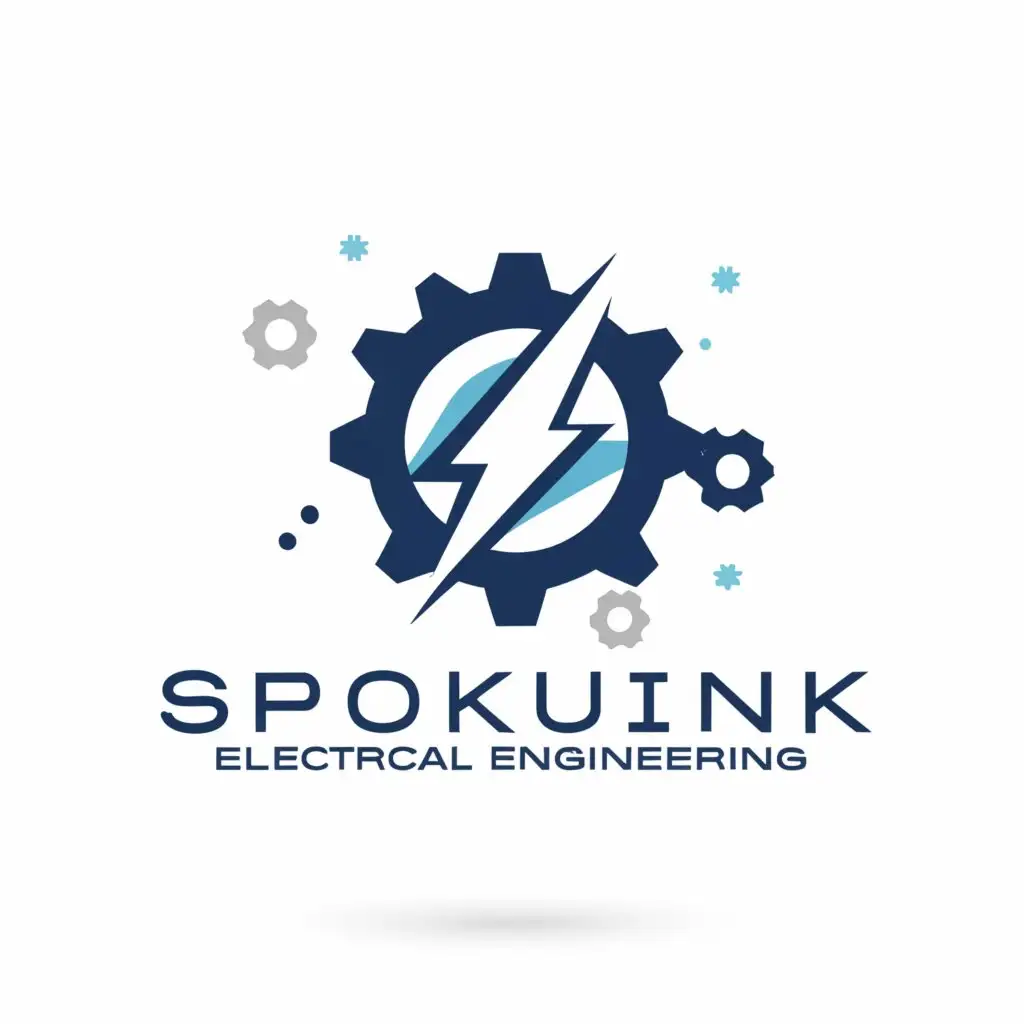 a logo design,with the text "The Department of Electrical Engineering Shokouhieh", main symbol:Spark
gear
industry,complex,clear background