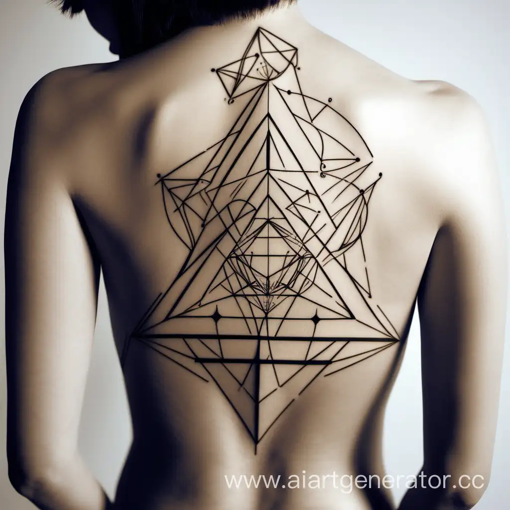 geometry back tattoo