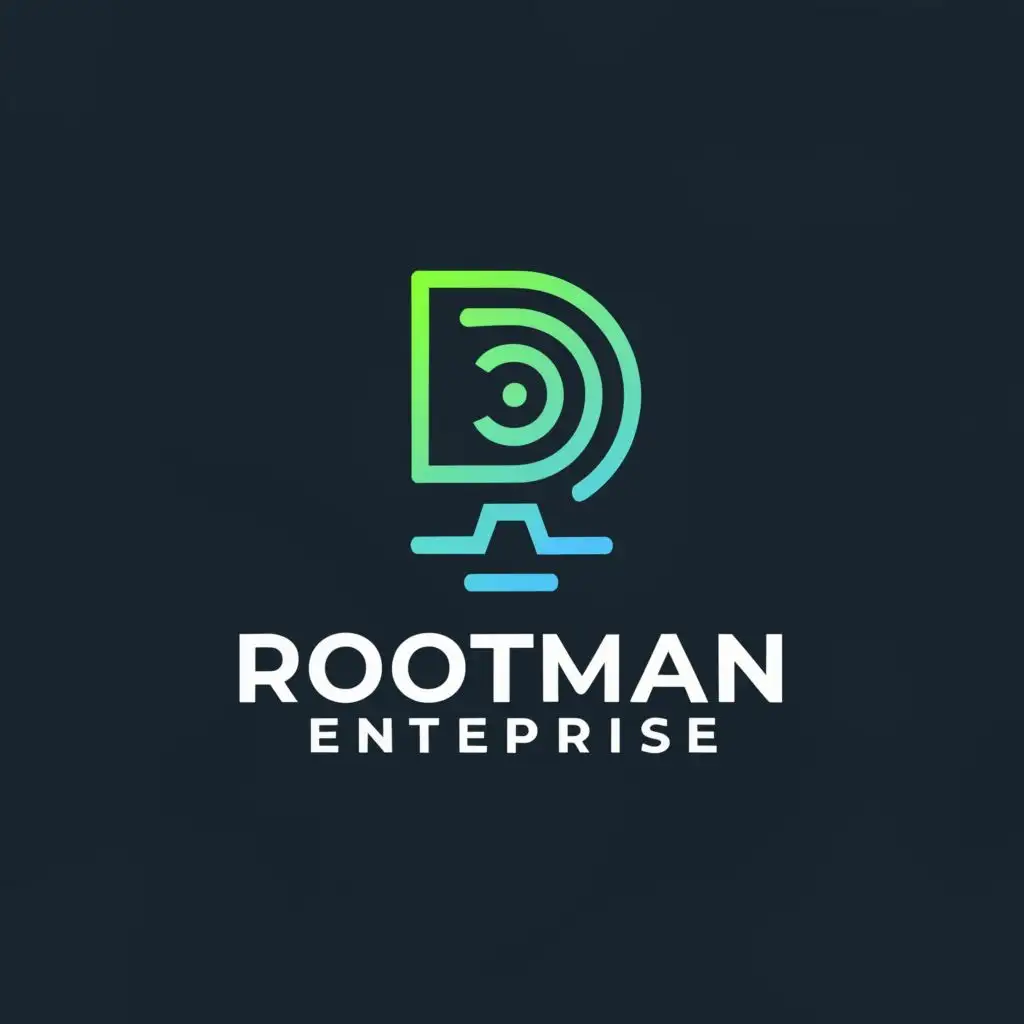 a logo design,with the text "Rootman Enterprise", main symbol:technology,Minimalistic,clear background