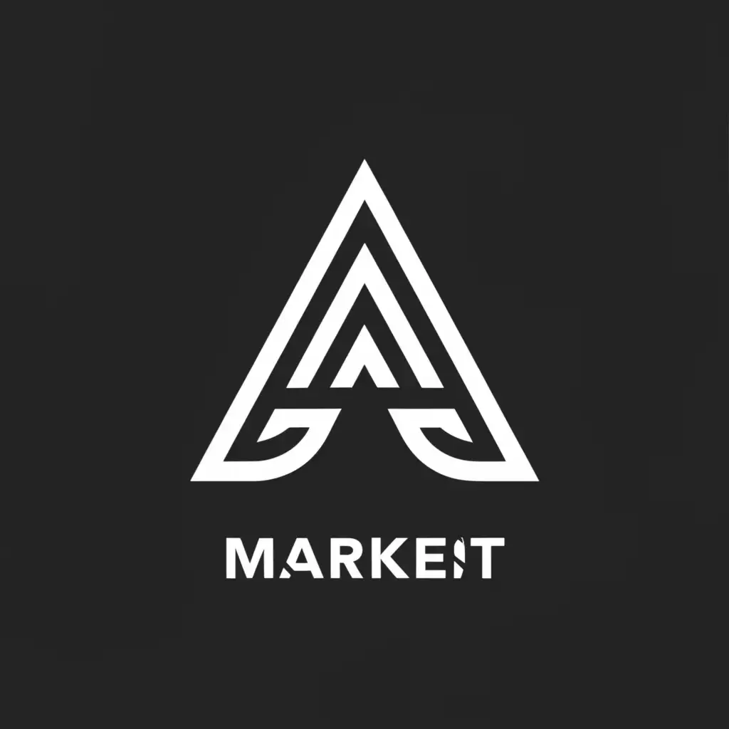 a logo design,with the text "Arzon Market", main symbol:A letter logo, logo should be online market and shop,Minimalistic,clear background