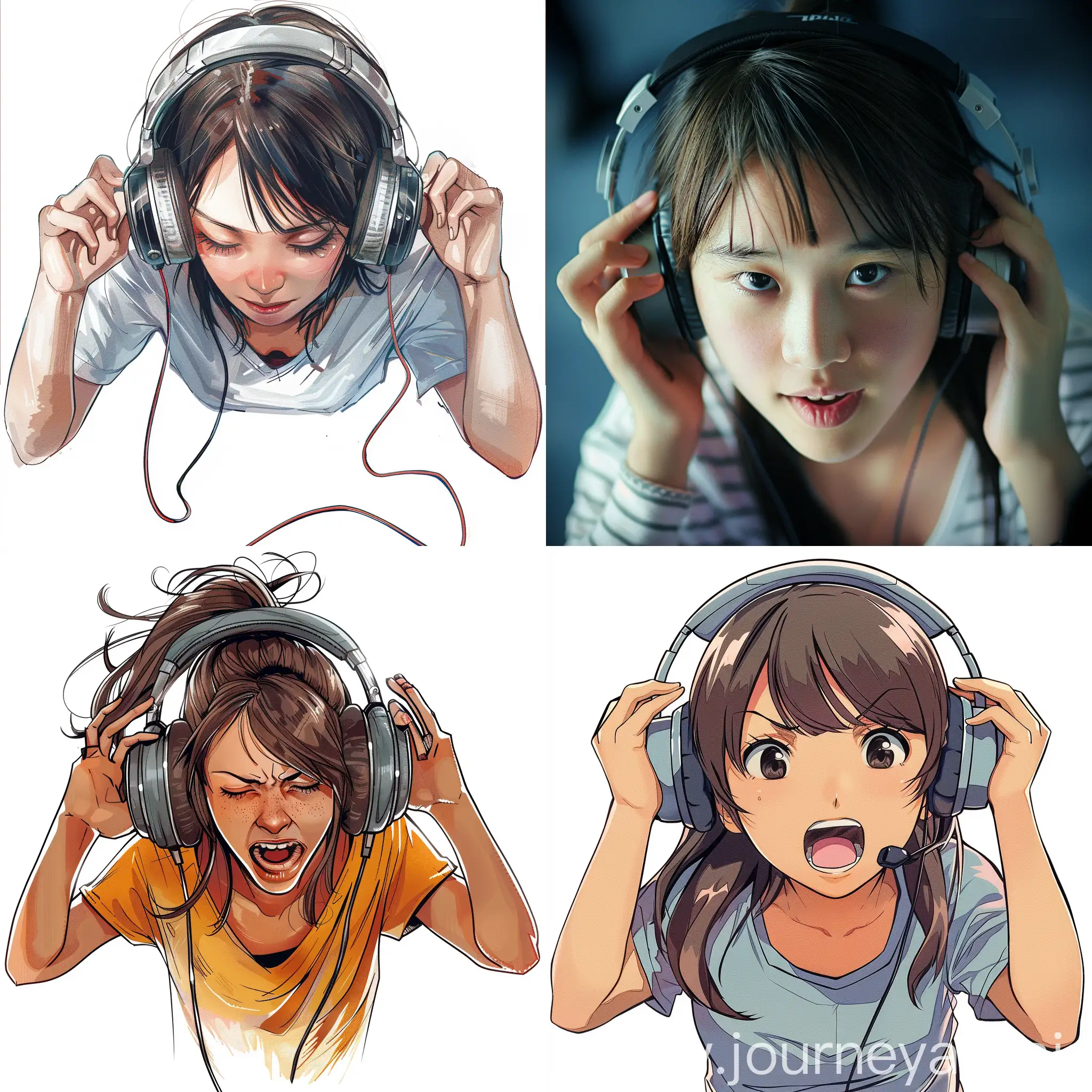 Young-Girl-Enjoying-Music-with-Headphones