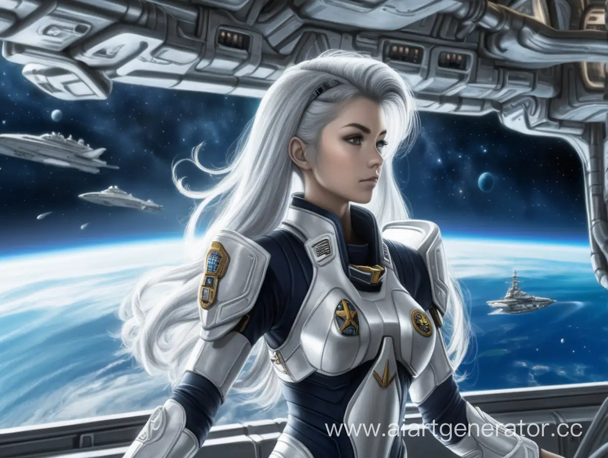 Space-Fleet-Girl-Admiral-Commanding-Earth-Alliance-Battleship