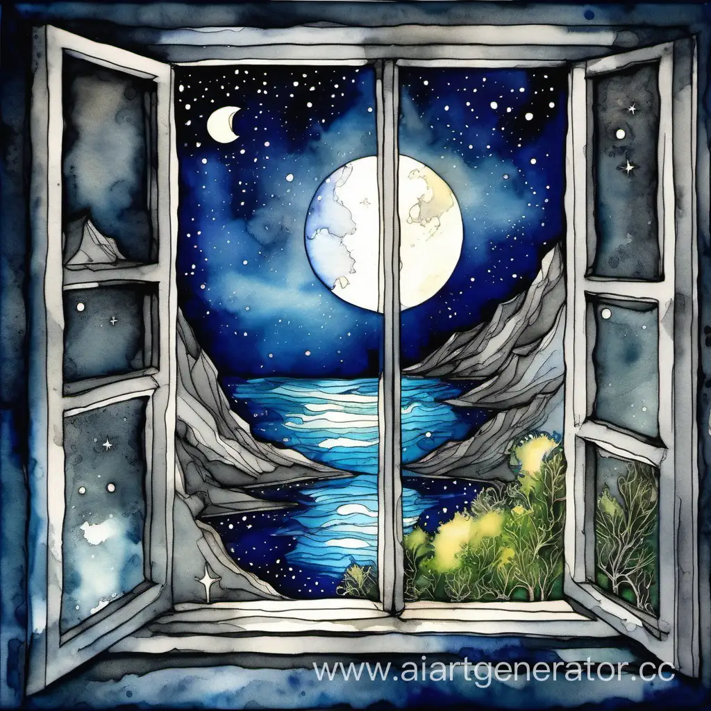 Enchanting-Moonlit-Night-Ethereal-Ink-and-Watercolor-Painting