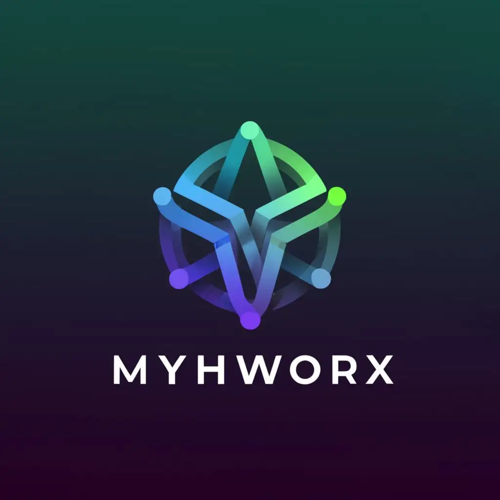 a logo design,with the text "MythWorx", main symbol:modern, artificial intelligence,Moderate,be used in Technology industry,clear background