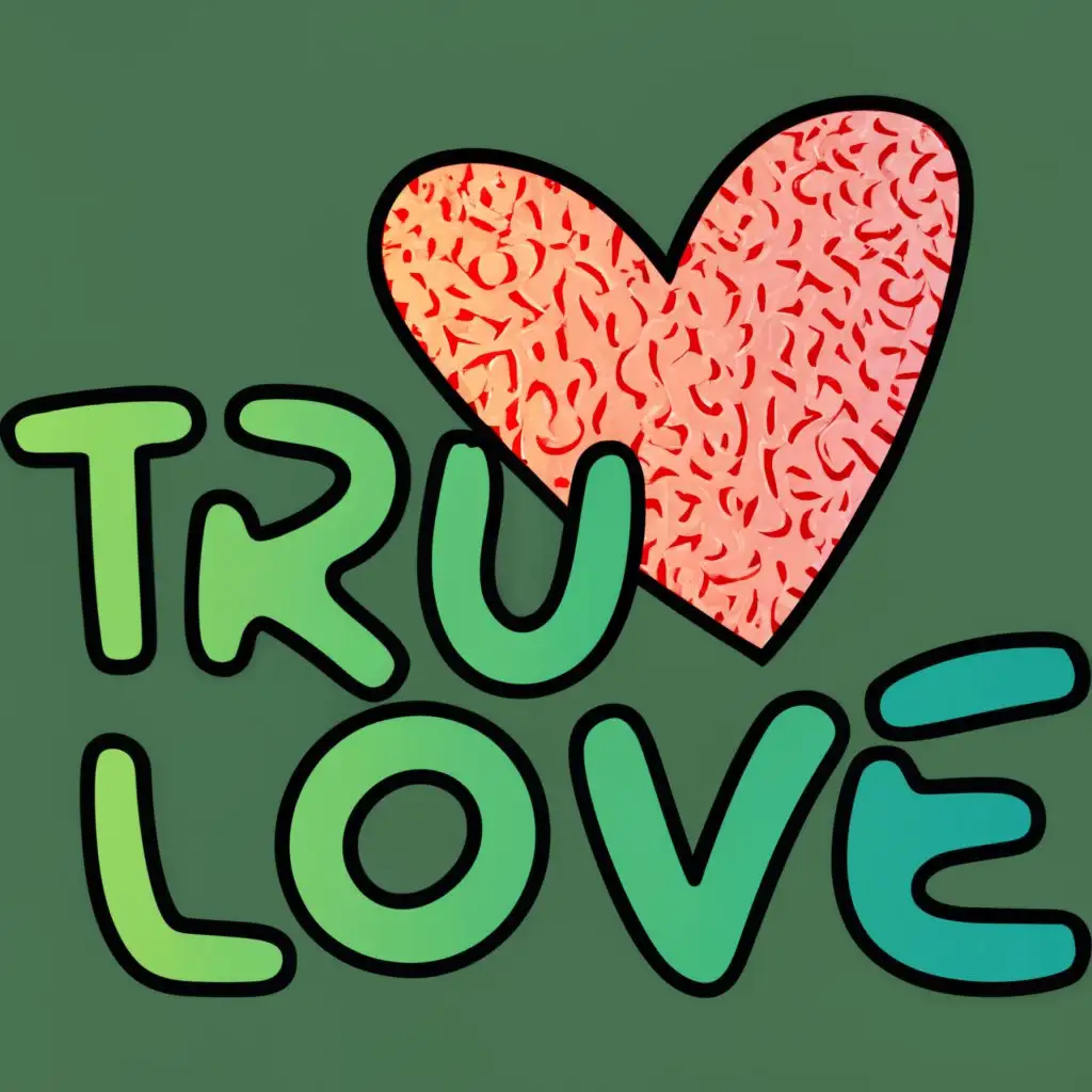 logo, True love, with the text "True love", typography