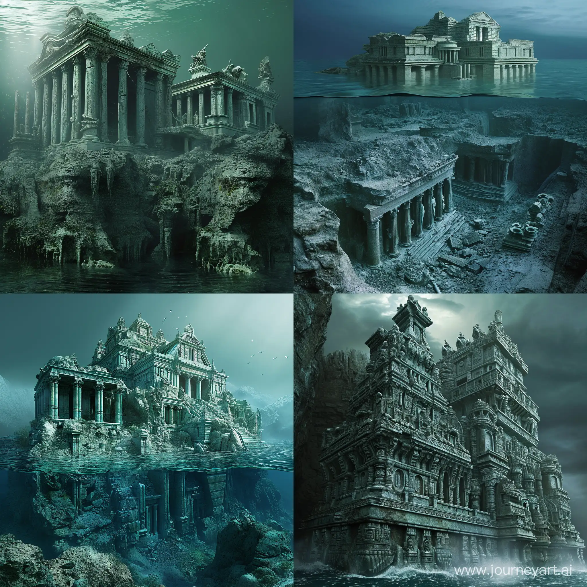 Sunken-Atlantis-Architectural-Houses-Sculptures-Remnants
