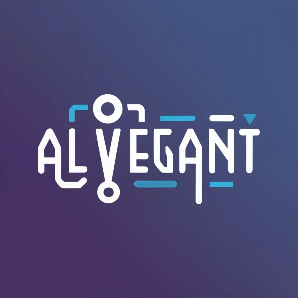 logo, robot pc gamer, with the text "Alvegant", typography, be used in Entertainment industry