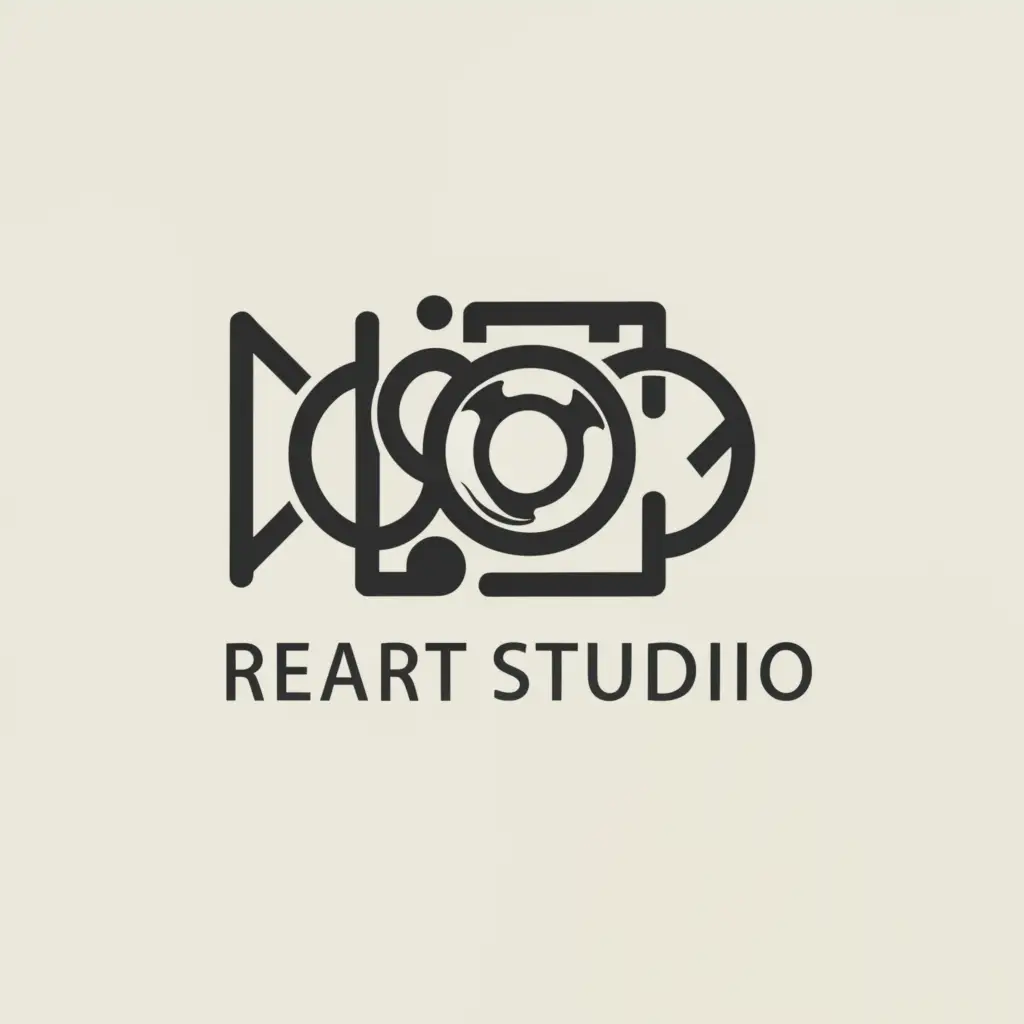 a logo design,with the text "reart studio", main symbol:reart studio photographer filmmaker,Minimalistic,be used in Entertainment industry,clear background