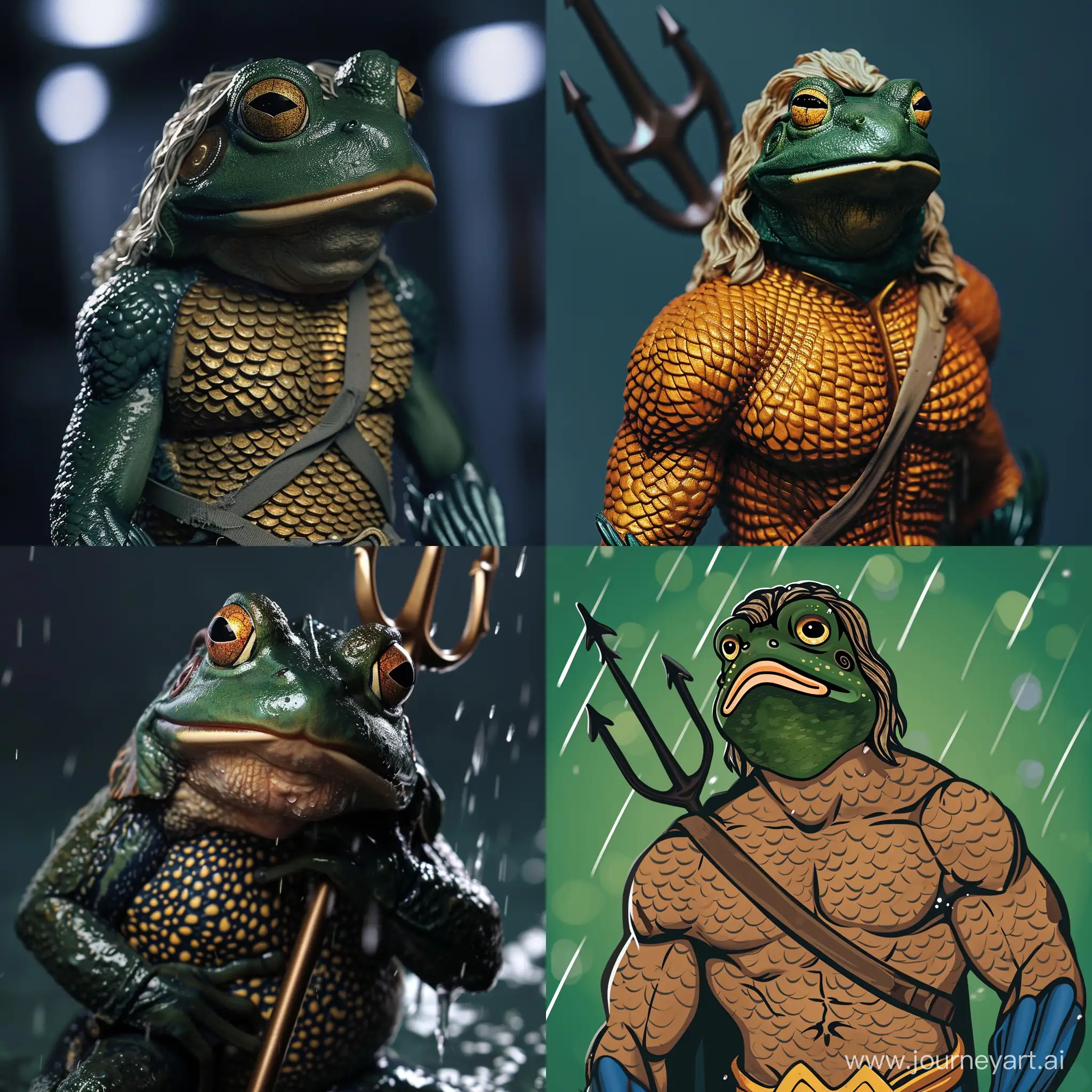 Pepe the frog looking like aquaman