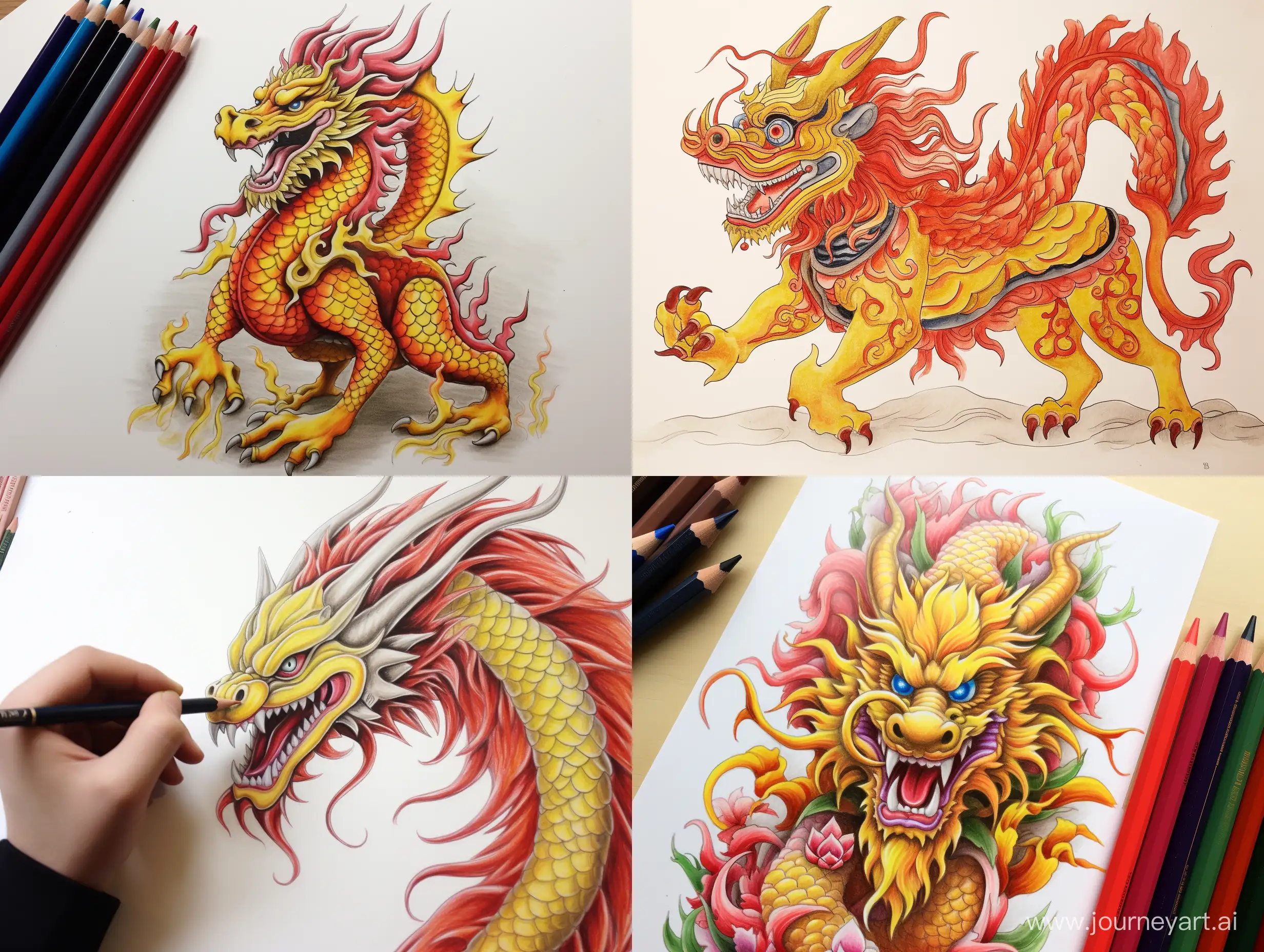 Majestic-Lunar-New-Year-Dragon-Vibrant-Red-and-Yellow-Dragon-in-Powerful-Stance