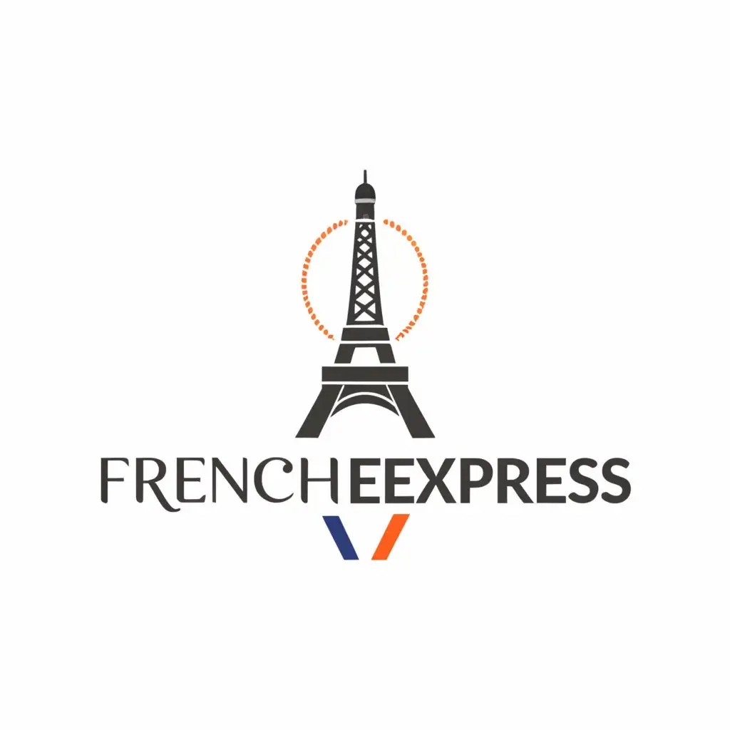 a logo design,with the text "French express", main symbol:Eiffel tower,Moderate,clear background