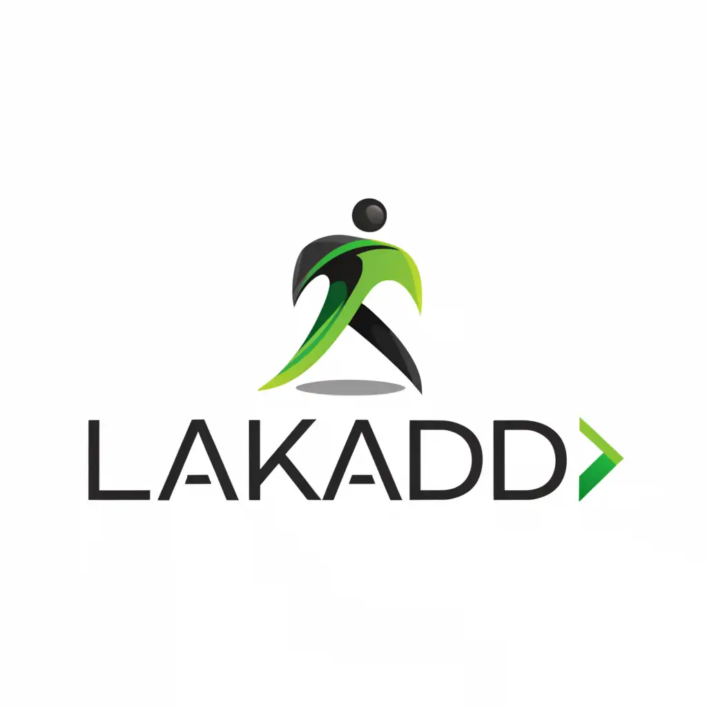 a logo design,with the text "LakAdd", main symbol:clear background, walking, black, neon green,,Moderate,be used in Technology industry,clear background