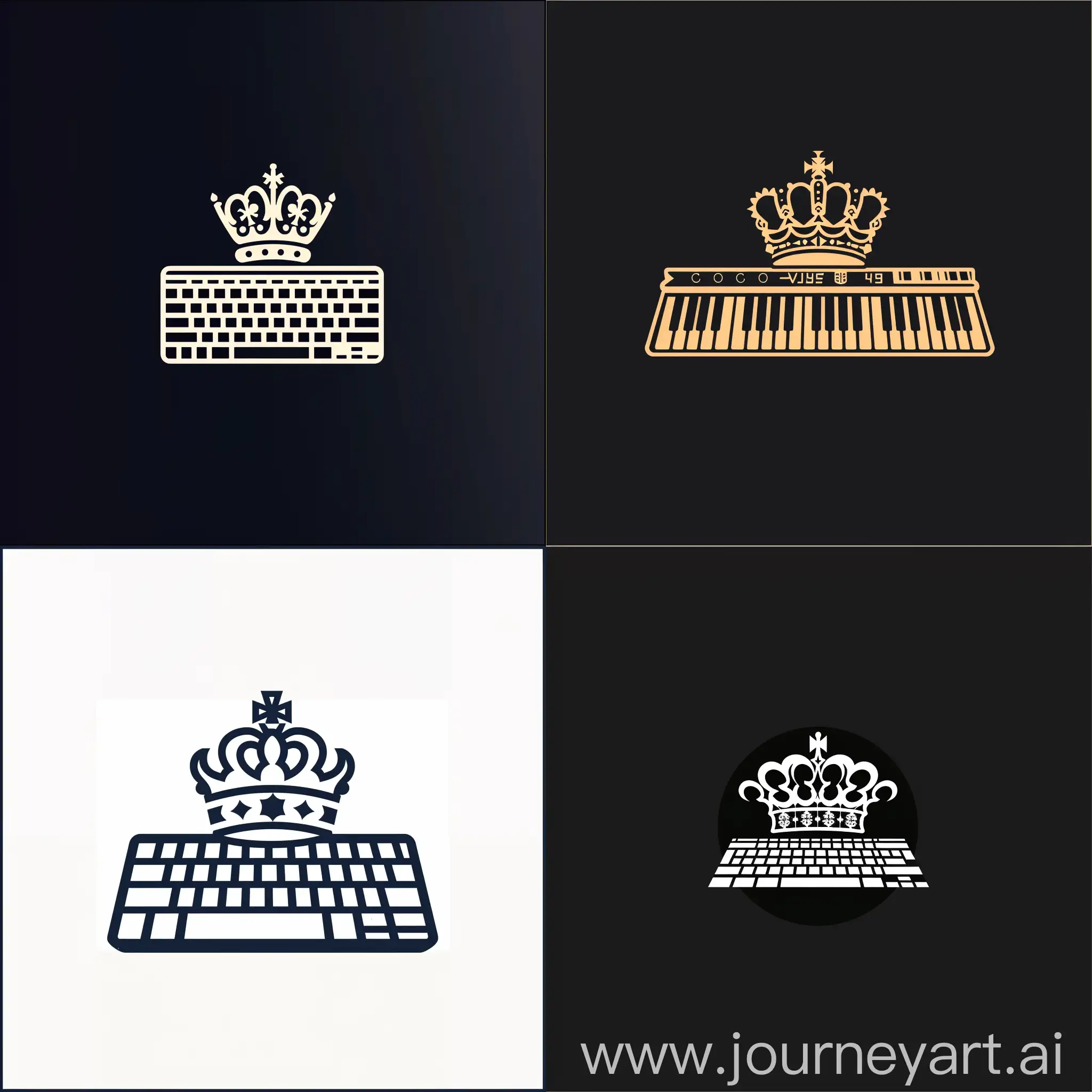 simple logo of a crown and a keyboard joined together