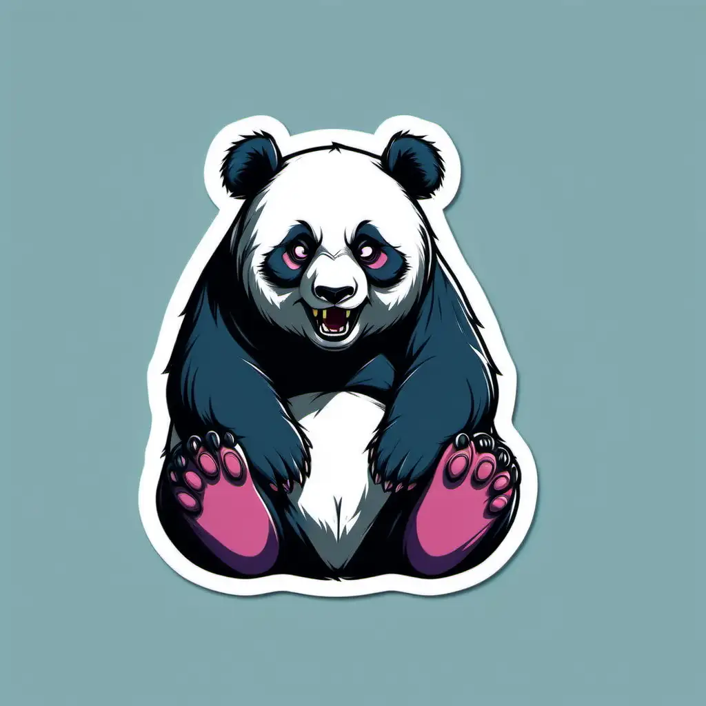 evil panda bear sticker. make adobe illustrator image trace friendly