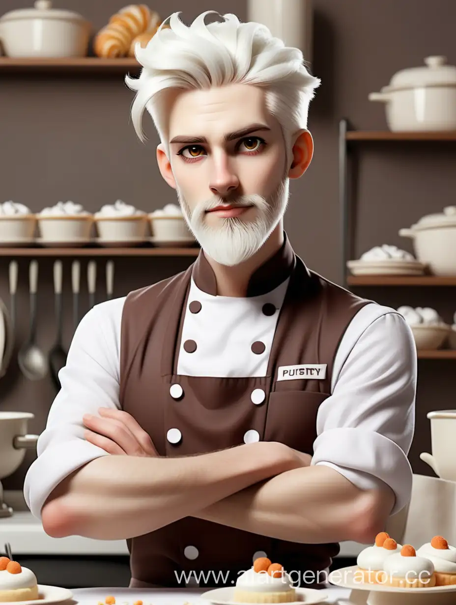 Chic-Pastry-Chef-Fashionable-WhiteHaired-Man-Creating-Culinary-Magic