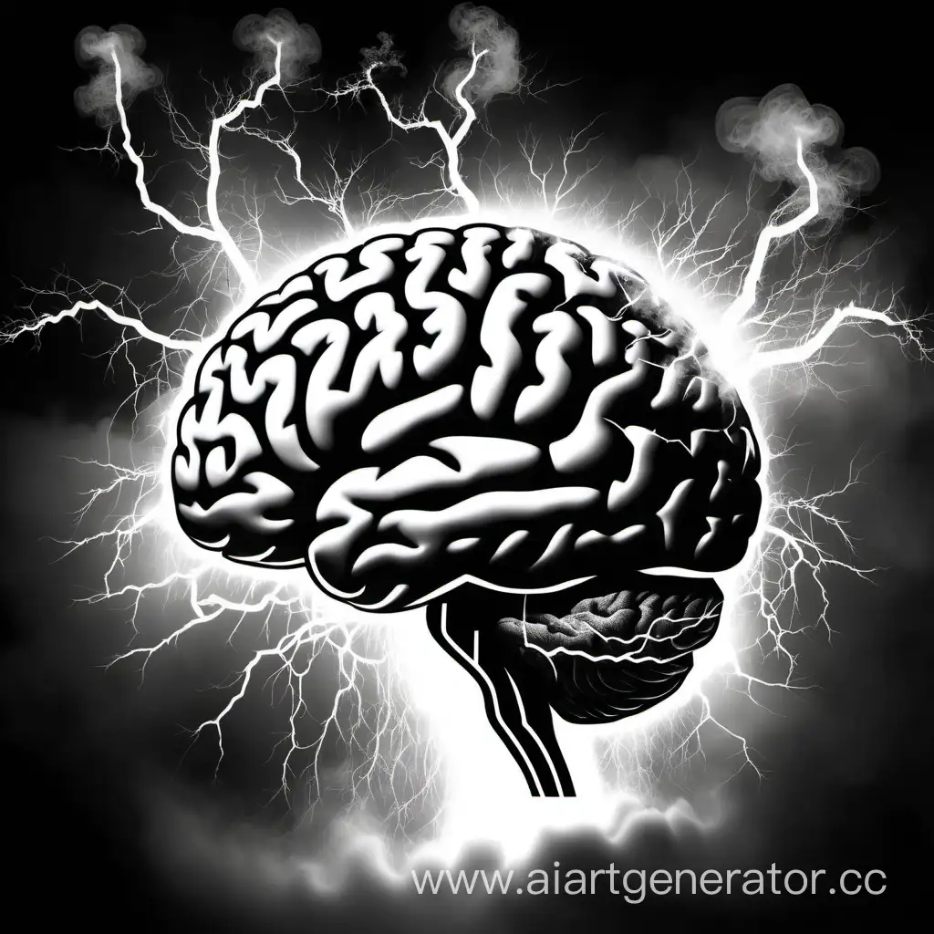 Monochrome-Brain-with-Lightning-and-Smoke