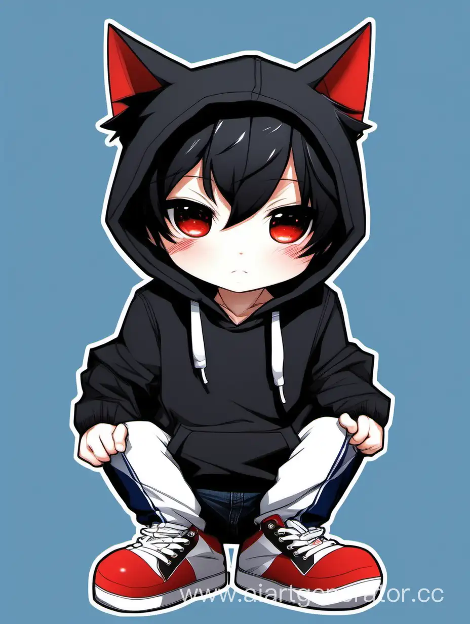 Joyful-Anime-Chibi-Catboy-with-Black-Hair-and-Red-Eyes-Sitting-in-White-Hoodie