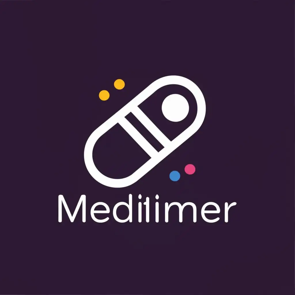 a logo design,with the text "MediTimer", main symbol:pill,Moderate,be used in Medical Dental industry,clear background