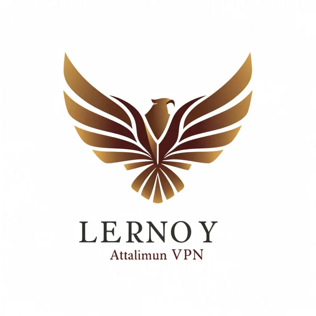 a logo design,with the text "Lernoy VPN", main symbol:Eagle,Minimalistic,be used in Technology industry,clear background