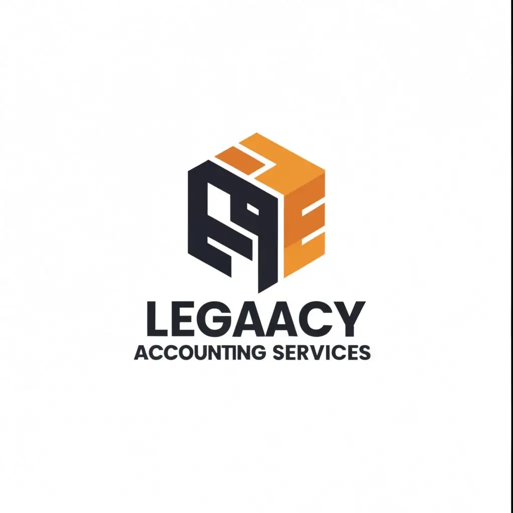 logo, 3d square, with the text "Legacy Accounting Services", typography, be used in Finance industry