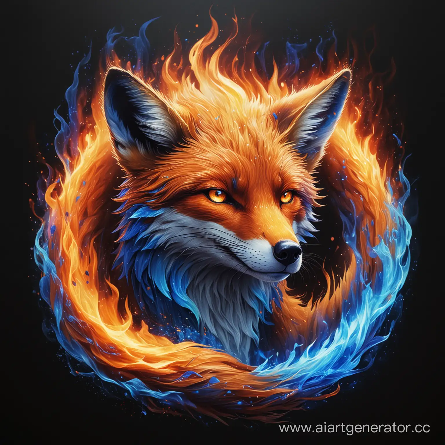 fox that burns with blue flame