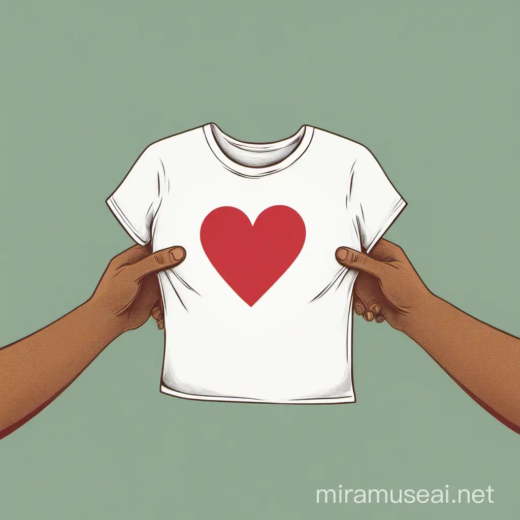 Hands Holding Heart Tshirt Love and Unity Symbolized