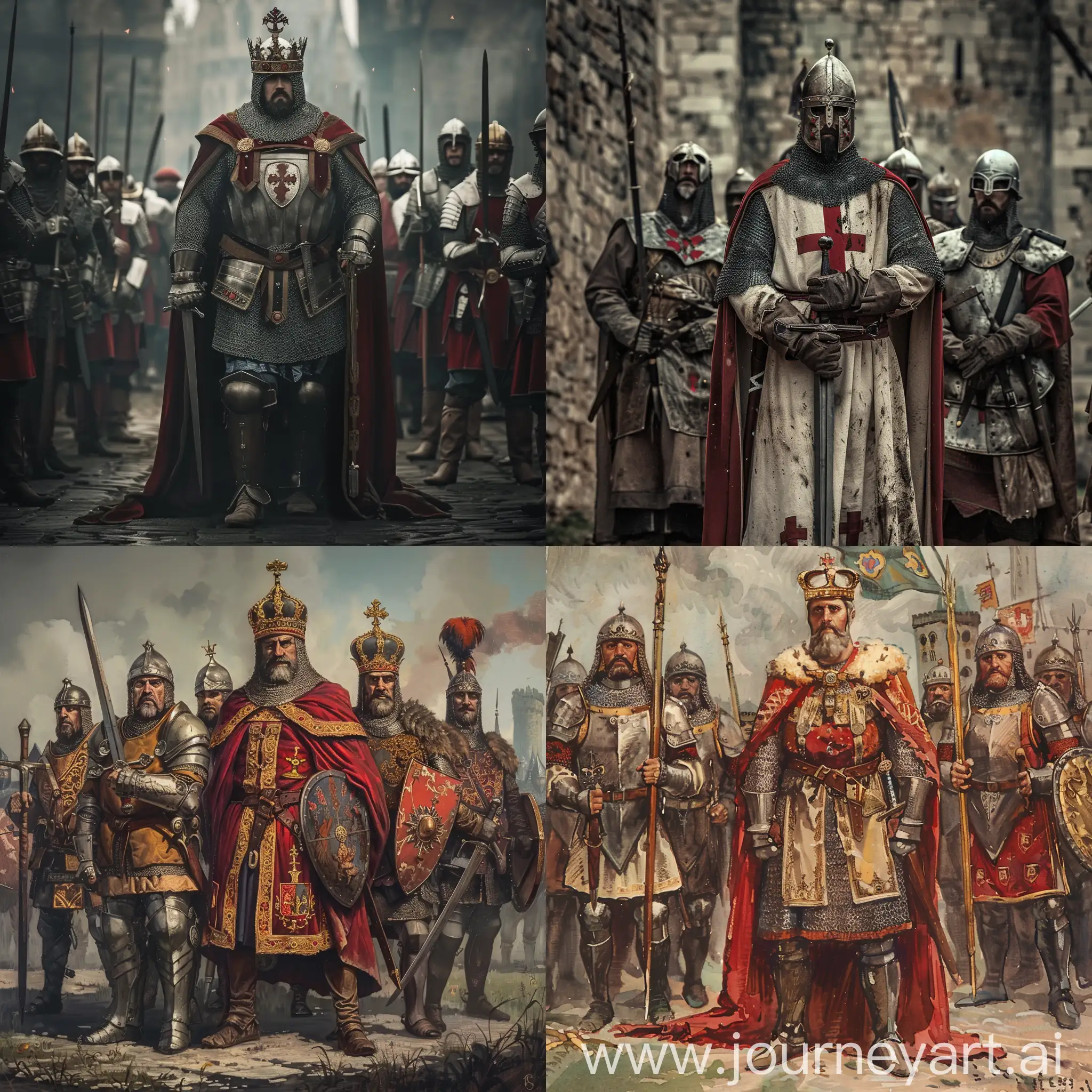 Medieval-European-King-with-Guards