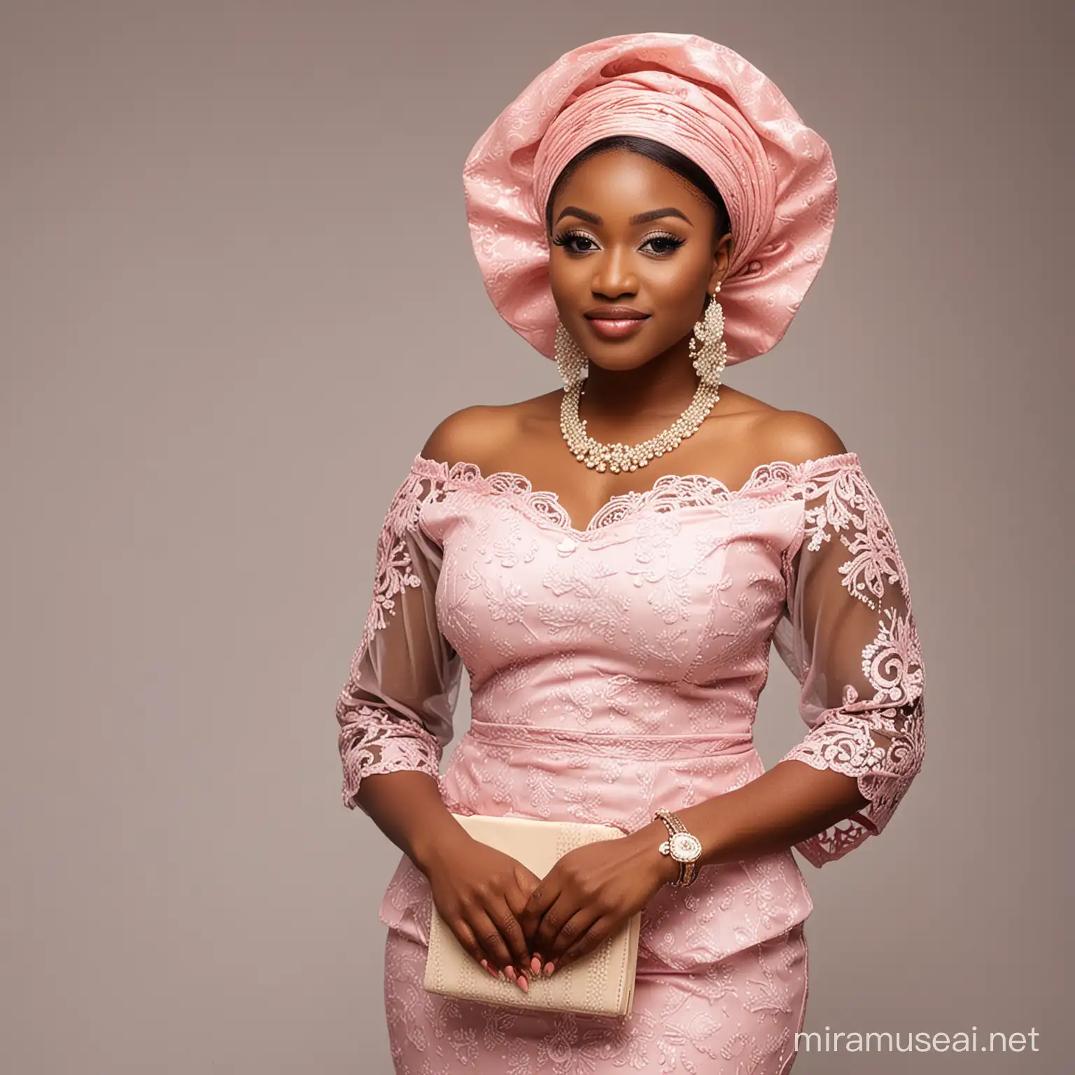 nigerian woman dressed for owambe 

