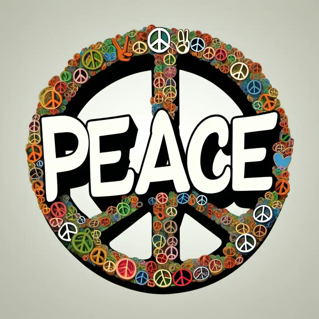 peace text only no background