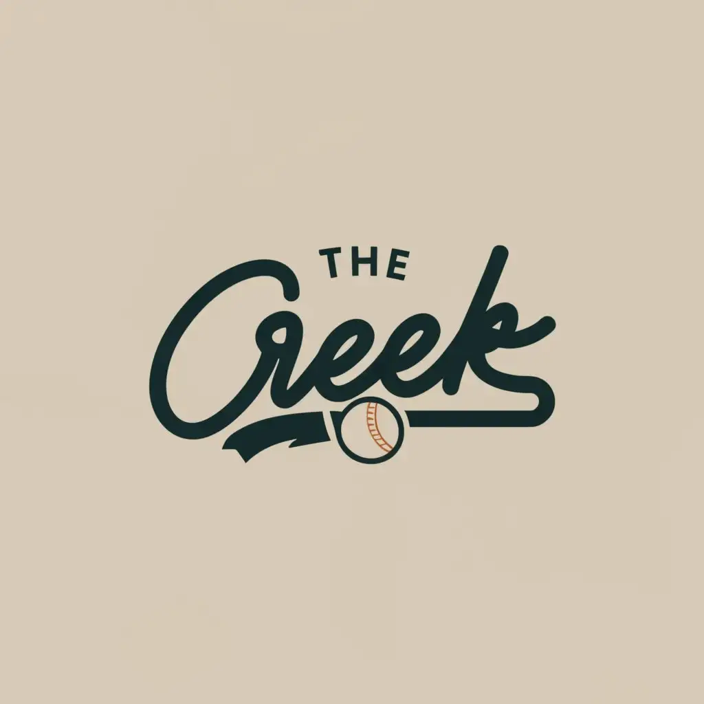 a logo design,with the text "the creek", main symbol:baseball,Minimalistic,clear background