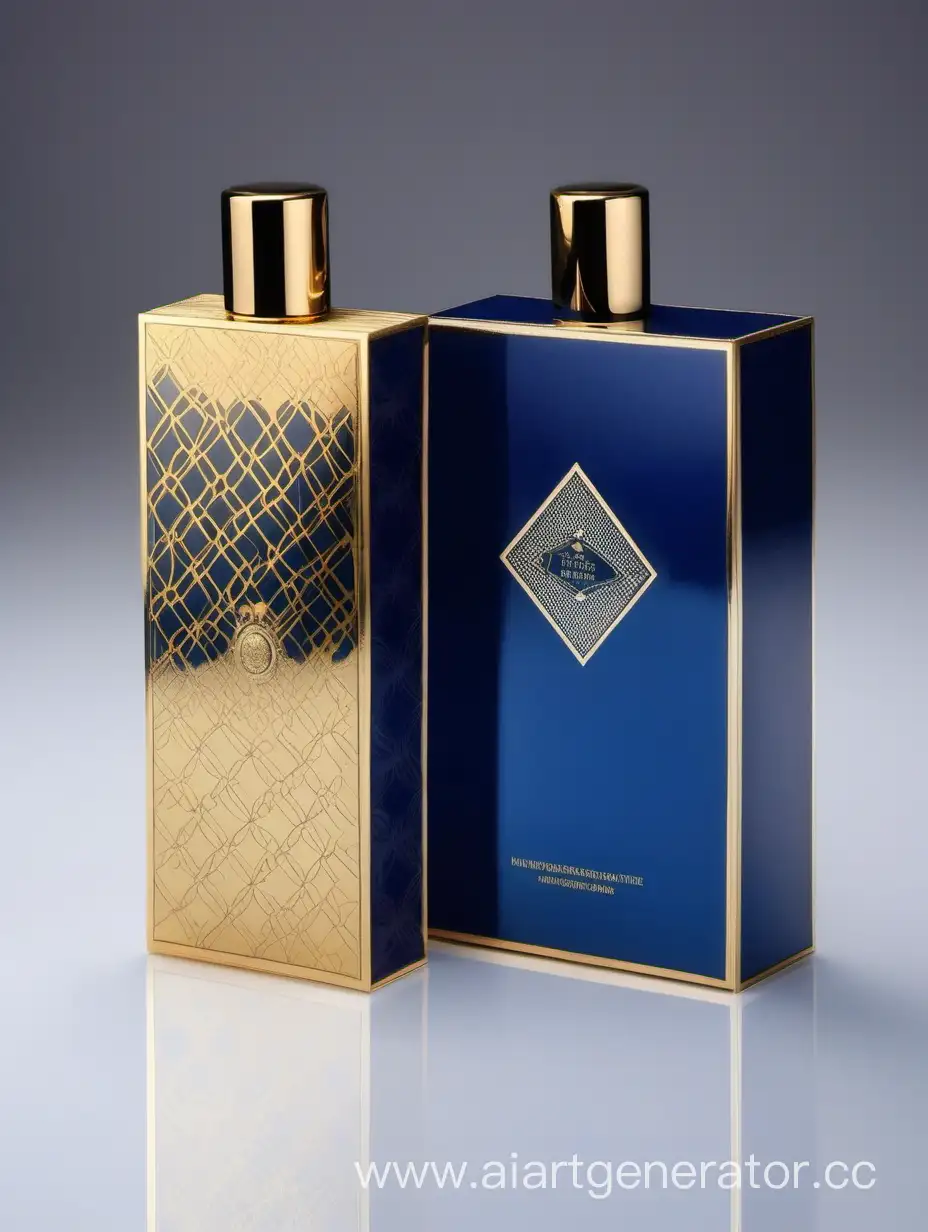 Elegant-Luxury-Perfume-Box-in-Striking-Blue-and-Gold