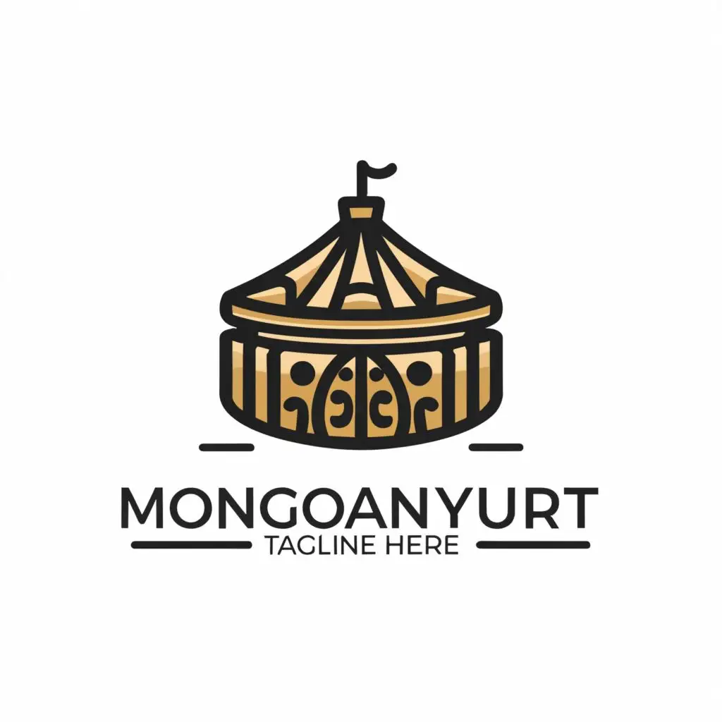 a logo design,with the text "Mongolian yurt", main symbol:Mongolian yurt.,Moderate,be used in Travel industry,clear background