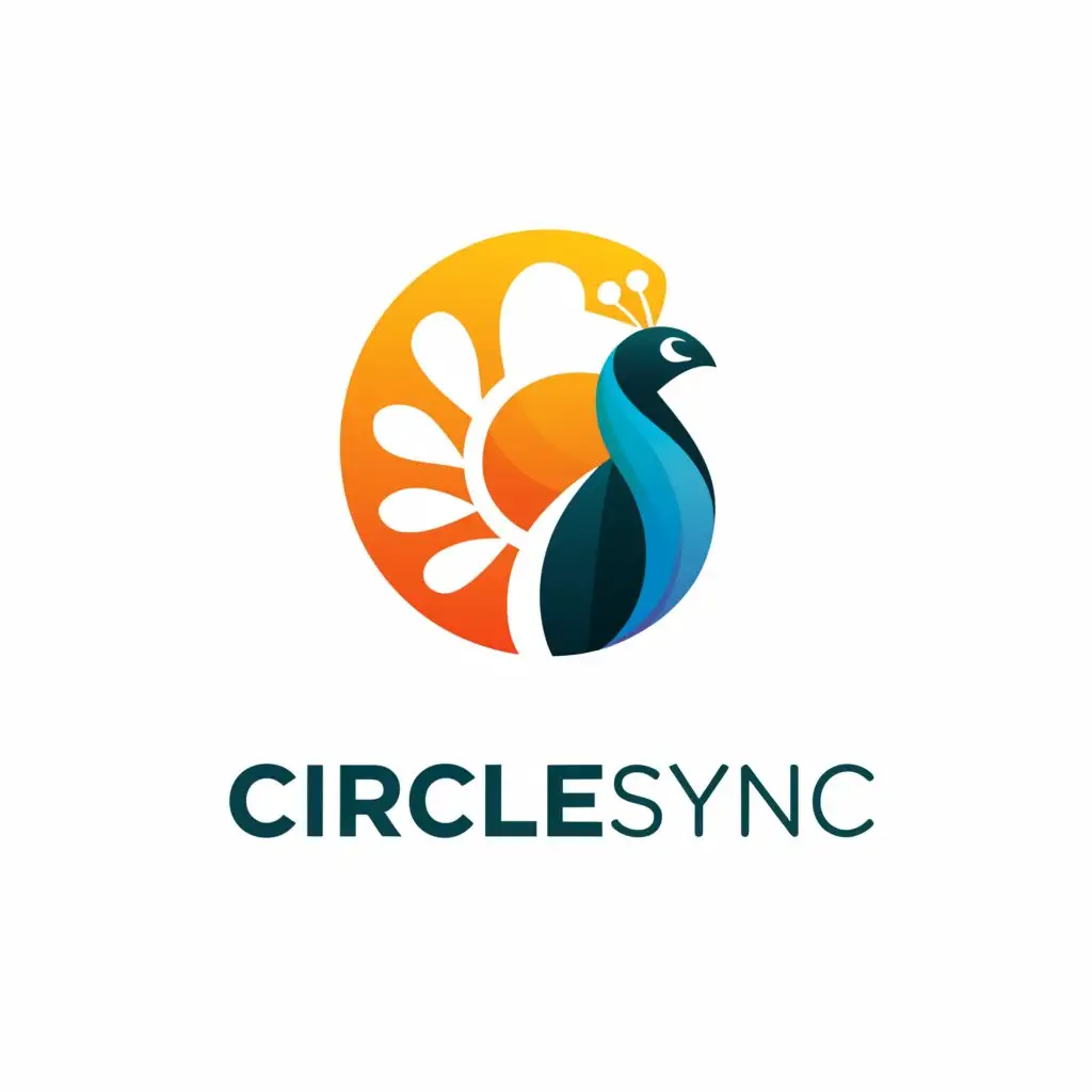 a logo design,with the text "CircleSync", main symbol:peacock,Moderate,be used in Internet industry,clear background