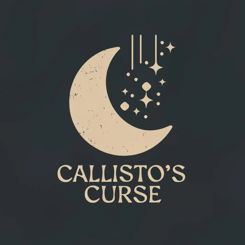 a logo design,with the text "Callisto's Curse", main symbol:A moon,Moderate,clear background