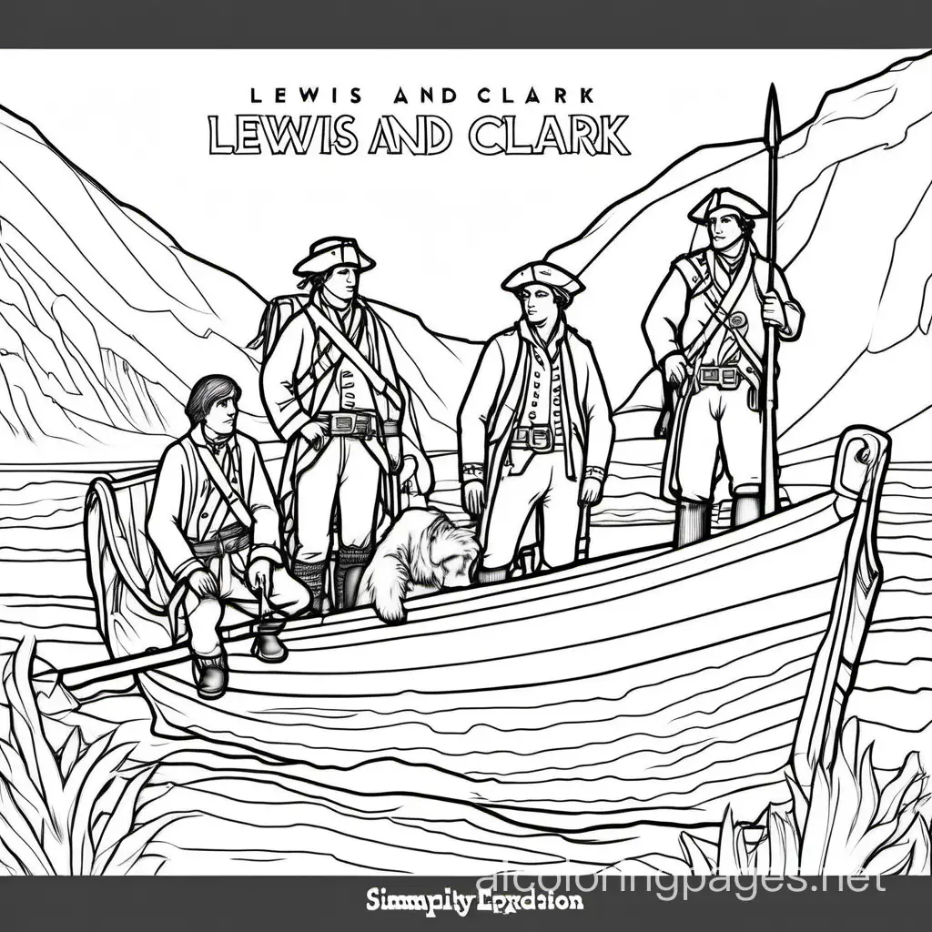 Lewis-and-Clark-Expedition-Coloring-Page-Historical-Adventure-in-Black-and-White-Line-Art