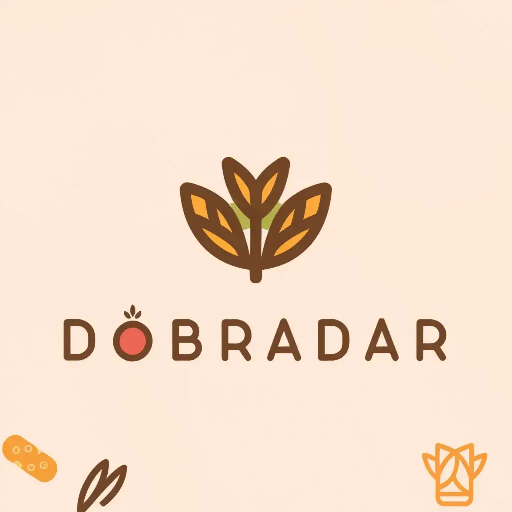 a logo design,with the text "DobroDar", main symbol:Heart, plant, wheat, bread,Minimalistic,be used in Nonprofit industry,clear background