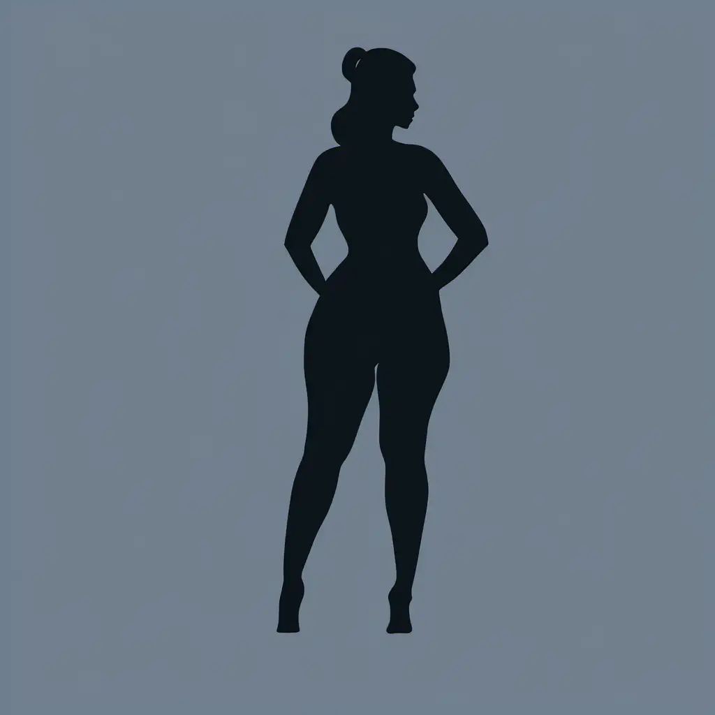 vector image of curvy female silhouette, no background