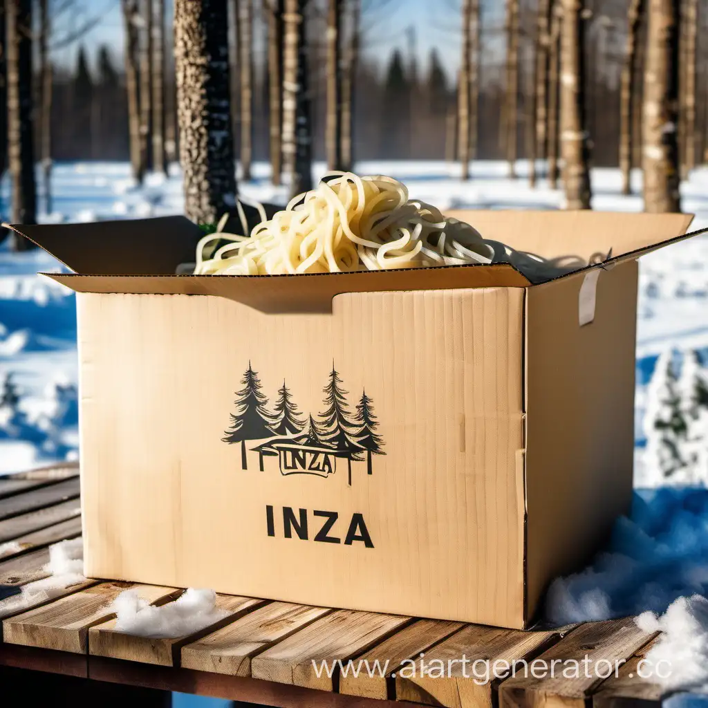 INZA-Noodles-Wok-Picnic-Table-Delight-in-a-Winter-Forest