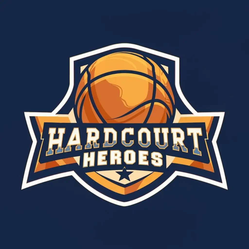 logo, Basketball, with the text "Hardcourt Heroes", typography, be used in Entertainment industry