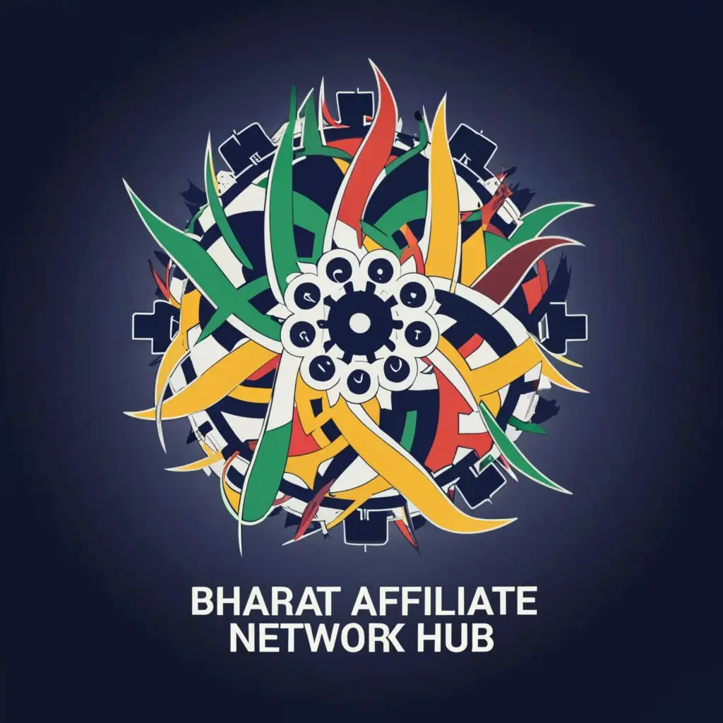 a logo design,with the text "Bharat Affiliate Network Hub", main symbol:Bharat Affiliate Network Hub: Incorporate Indian flag colors, nodes, and affiliate marketing symbols for a distinctive and culturally relevant logo,complex,clear background