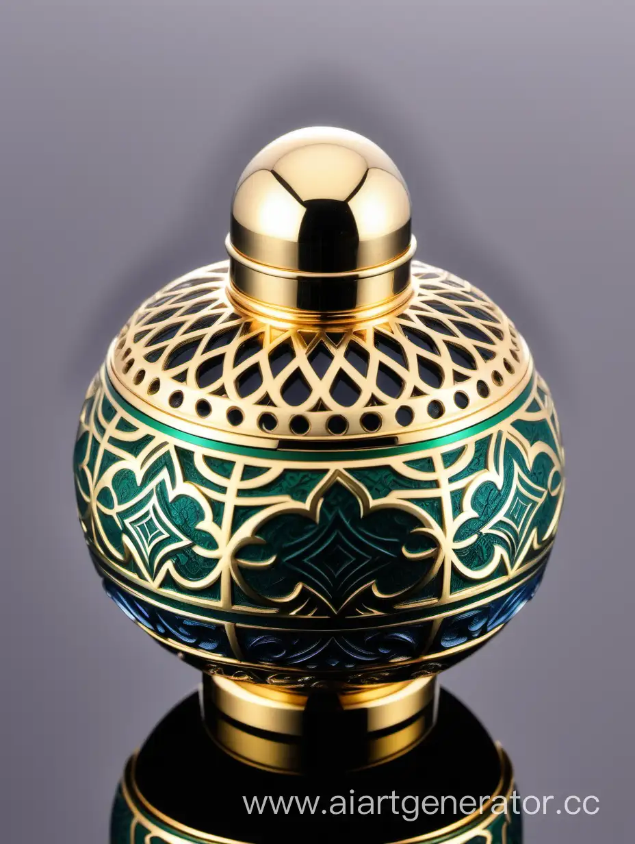 Luxury-Plastic-Perfume-Bottle-Cap-with-Arabesque-Pattern-and-Gold-Accents