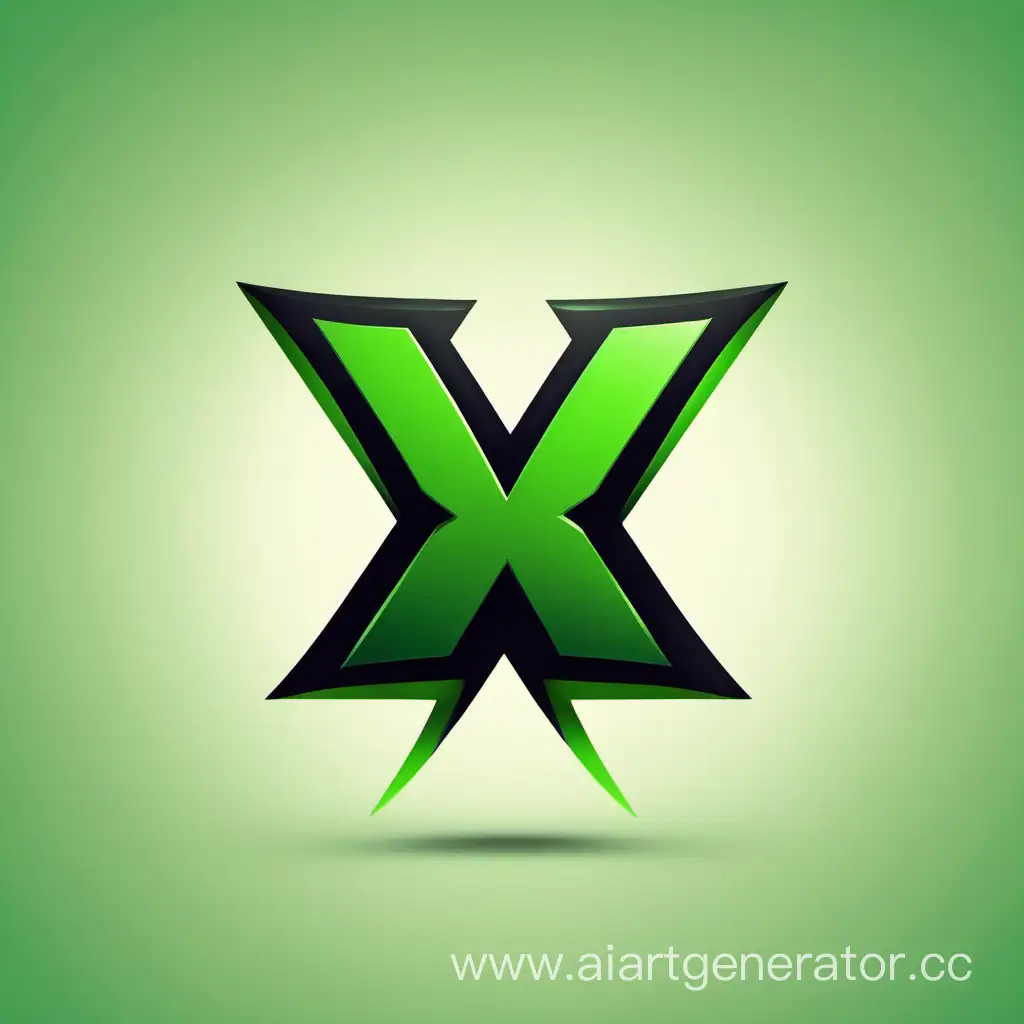 Сделай логотип с буквой x в черным и зеленым цветом